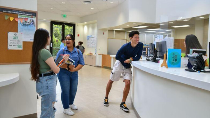 Students inside a center