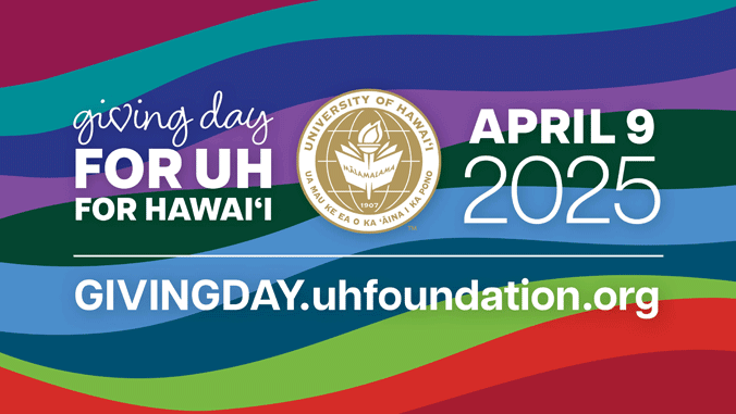 Text: giving day for u h for Hawaii