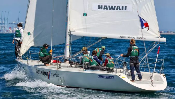 UH sailing team on the water