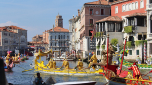 gondolas in the water