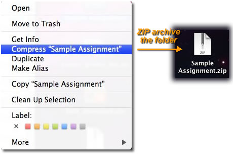 Laulima Assignments, zip assignment folder